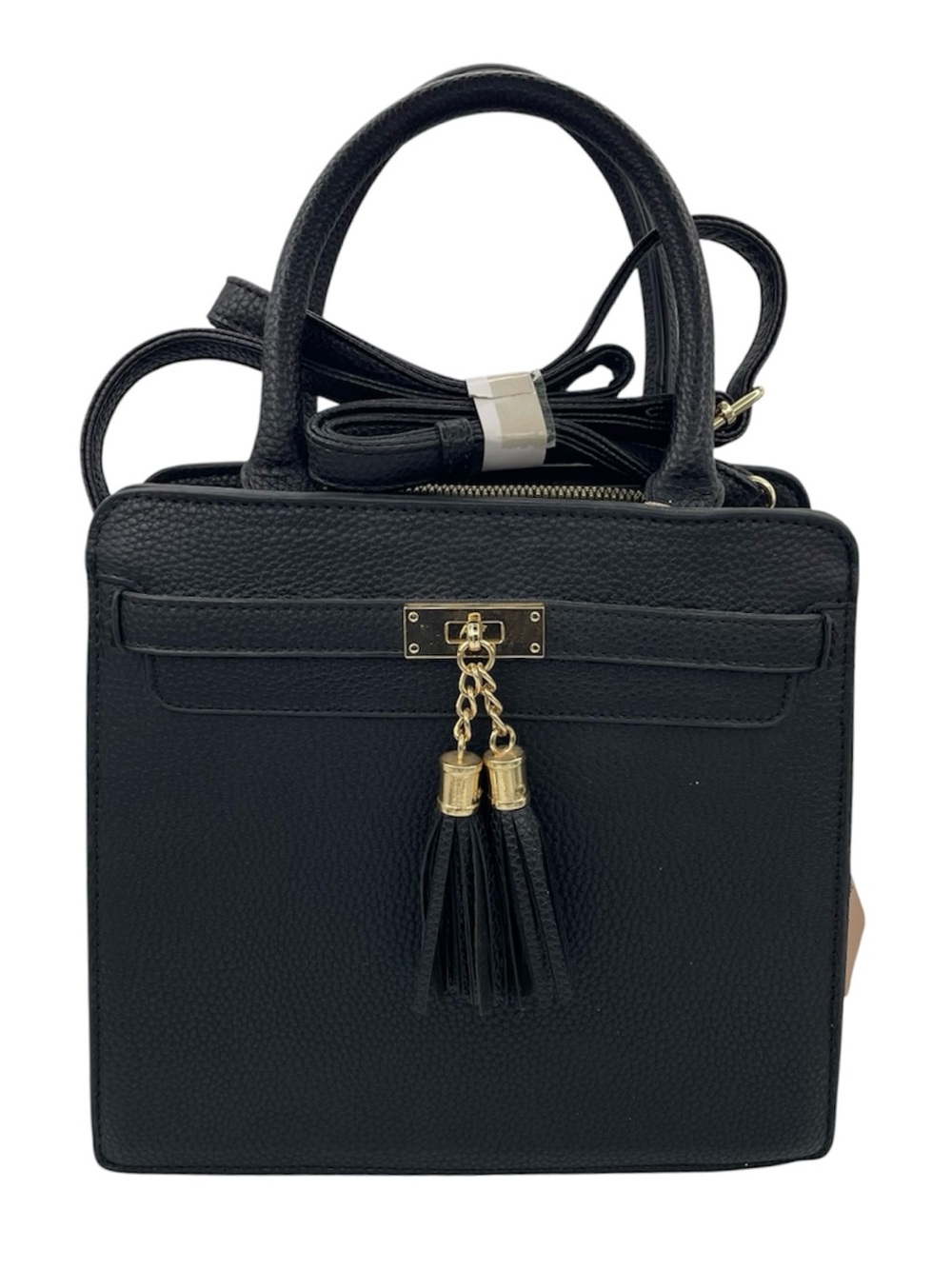 Fashion Dazzle vegan crossbody satchel black bag